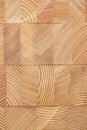 Background with glued larch wooden blocks. Royalty Free Stock Photo