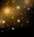 Background with gold snowflakes