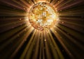 Background with Golden Disco Ball Royalty Free Stock Photo