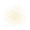 Background Golden texture crumbs. Gold dust scattering on a white background. Particles grain or sand assembled. Vector backdrop