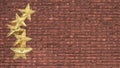 Background graffiti five stars gold wall brick