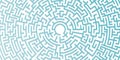 Background with graphic abstract geometry labyrinth pattern. Blue maze circle. Blue labyrinth. Maze symbol. Royalty Free Stock Photo