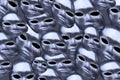 A background of gray masks deformed by night by sleepless nightmares Royalty Free Stock Photo