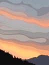 Background gray-orange sky at sunset