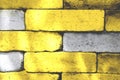 Background of gray-yellow brick wall Royalty Free Stock Photo