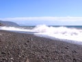 the background Great surf the ocean beach waves on the shore with clear sea water Royalty Free Stock Photo