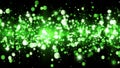 Background with green glitter particles. Beautiful holiday background template for premium design. Bright green light particle