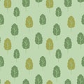 Background Of Green And Olive Deciduous Trees Park Forest Garden Pattern Light Vector Seamless Nature Pattern