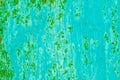 Background with green peeling paint and orange rust Royalty Free Stock Photo