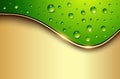 Background with green water drops Royalty Free Stock Photo