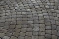 Grey paving stones. Pavement cobbled Greypaving