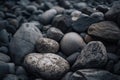 AI generated picture of a grey stones pile close-up