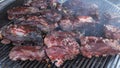 Background Grill, Frying Fresh Meat, Chicken Barbecue,Pork, Ribs, Kebab, Hamburger, BBQ, Barbecue,Josper, Beef. Closeup Royalty Free Stock Photo