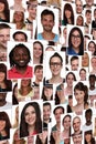 Background group portrait of multiracial young happy smiling people Royalty Free Stock Photo