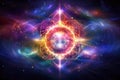 Chakra spiritual cosmic energy flow. Transcendental experience, meditation, esoteric concept Royalty Free Stock Photo