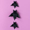Background. Halloween origami bats. Top view with copy space