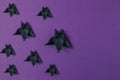 Background. Halloween origami bats. Top view with copy space