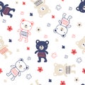 Background with hand painted toy bear