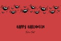Background with hanging spiders and wishes. Halloween card. Vector Royalty Free Stock Photo