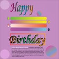 Background happy brithday line abstrak gradient