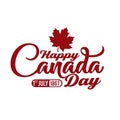 Red typography happy canada