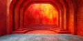 The background with harmonious transitions from warm orange to cold brown shades, creating comfort and modern appearan