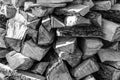 Background of heap firewood stack from natural wood