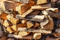 Background of heap firewood stack from natural wood