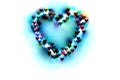 Heart of bright colored hearts-bokeh.Background for lovers