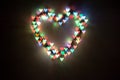 Heart of bright colored hearts-bokeh.Background for lovers