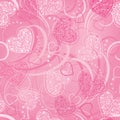 Seamless pinck background with hearts.