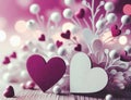 Background with hearts and decor. AI