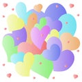 Background with hearts in gradient. Many hearts. Love symbol icon set. Love symbol vector Royalty Free Stock Photo