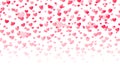 Background with hearts. Seamless pattern with falling confetti h