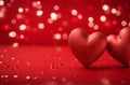 Background with hearts on Valentine\'s Day. AI