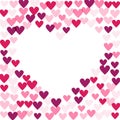 Background with hearts, vector illustration. Heart frame Royalty Free Stock Photo