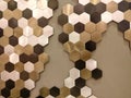 Background of hexagonal tiles in the form of magnets on the metal surface Royalty Free Stock Photo