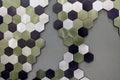 Background of hexagonal tiles with unfilled space Royalty Free Stock Photo