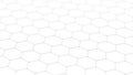 Abstract white futuristic background. Background with hexagons. Connecting dots and lines on white background