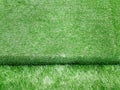 Background of High Angle View of Staircase Covered by Artificial Green Grass Royalty Free Stock Photo