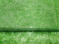 Background of High Angle View of Staircase Covered by Artificial Green Grass