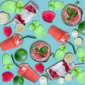 Background of homemade refreshing fruit beverage