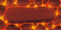 Background of hot liquid lava with stones Royalty Free Stock Photo