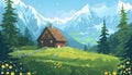 Hut in the mountains Royalty Free Stock Photo