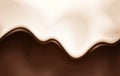 Seamless Soft And Creamy Ice Cream Background With Vanilla And Chocolate