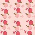 Background of ice cream two color red strawberry sherbet and pi Royalty Free Stock Photo