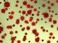 Background with red icons of coronavirus over bright background Royalty Free Stock Photo