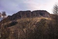 Arthur Seat Edinburgh At Dawn On Purple Sky