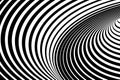 Background illusion optical. Abstract 3d pattern. Black and white line wave. Spiral geometric stripe. Hypnotic op waves. Hypnosis Royalty Free Stock Photo