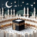 Background illustration kabah mekkah mosque alharam Hajj ai generator Royalty Free Stock Photo